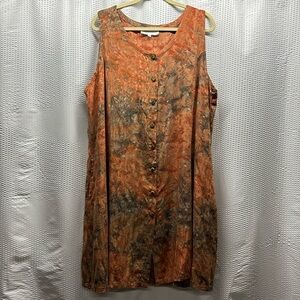 EAGLE RAY TRADERS Womens Shift Dress Rayon Bohemian‎ Print Festival Casual 3XL